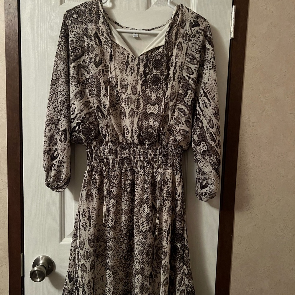Elegant Snake Print Dress